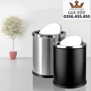 Thùng rác inox nắp lật xoay,thùng rác inox nắp bập bênh, thùng rác văn phòng công ty