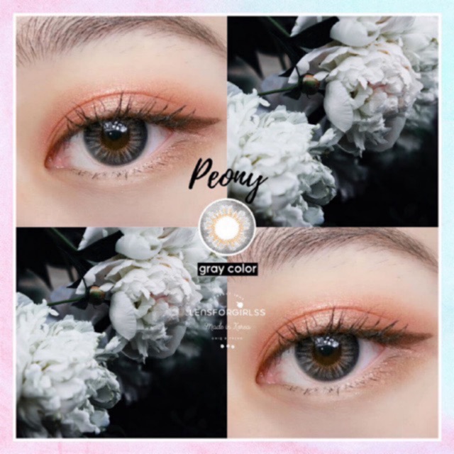 <Sẵn 6-6,5-7 độ> Kính áp tròng Kính áp tròng PEONY GRAY của O-lens (hsd 3-6 tháng)