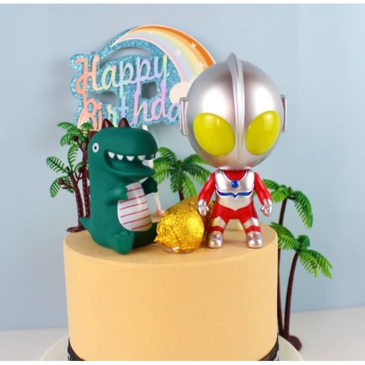 sét giấy trang trí bánh sinh nhật [FREESHIP] set cắm em bé khủng long xịn xò