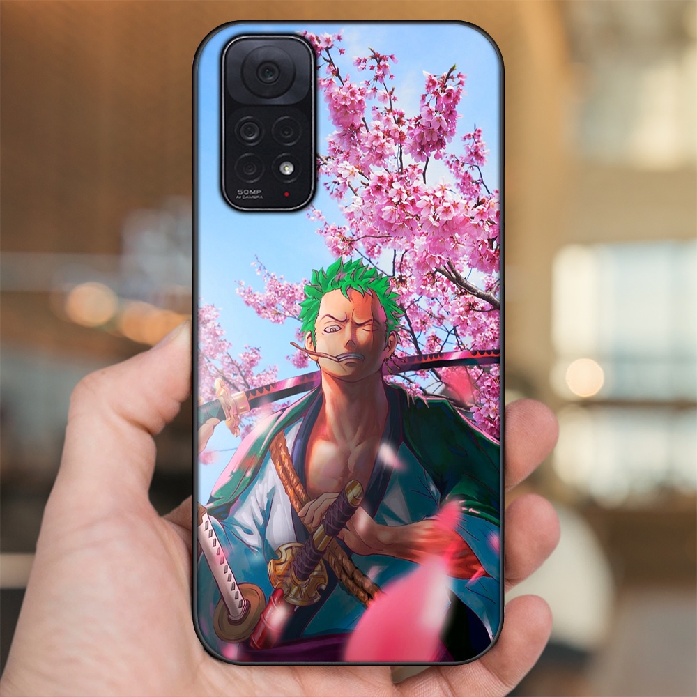 Ốp lưng Xiaomi Redmi Note 11, Note 11s viền đen in hình Zoro One Piece
