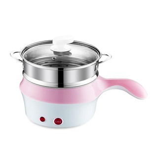 Nồi lẩu điện ca mì có lồng hấp 18cm, 2 lớp - Ca nấu mì nồi lẩu đa năng có lồng hấp bằng inox