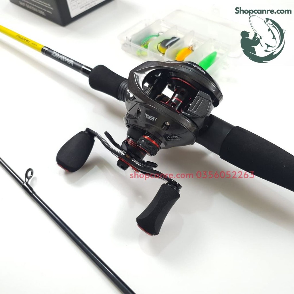 Cần câu lure Daiwa Crossfire 662MHB kèm máy ngang Noeby