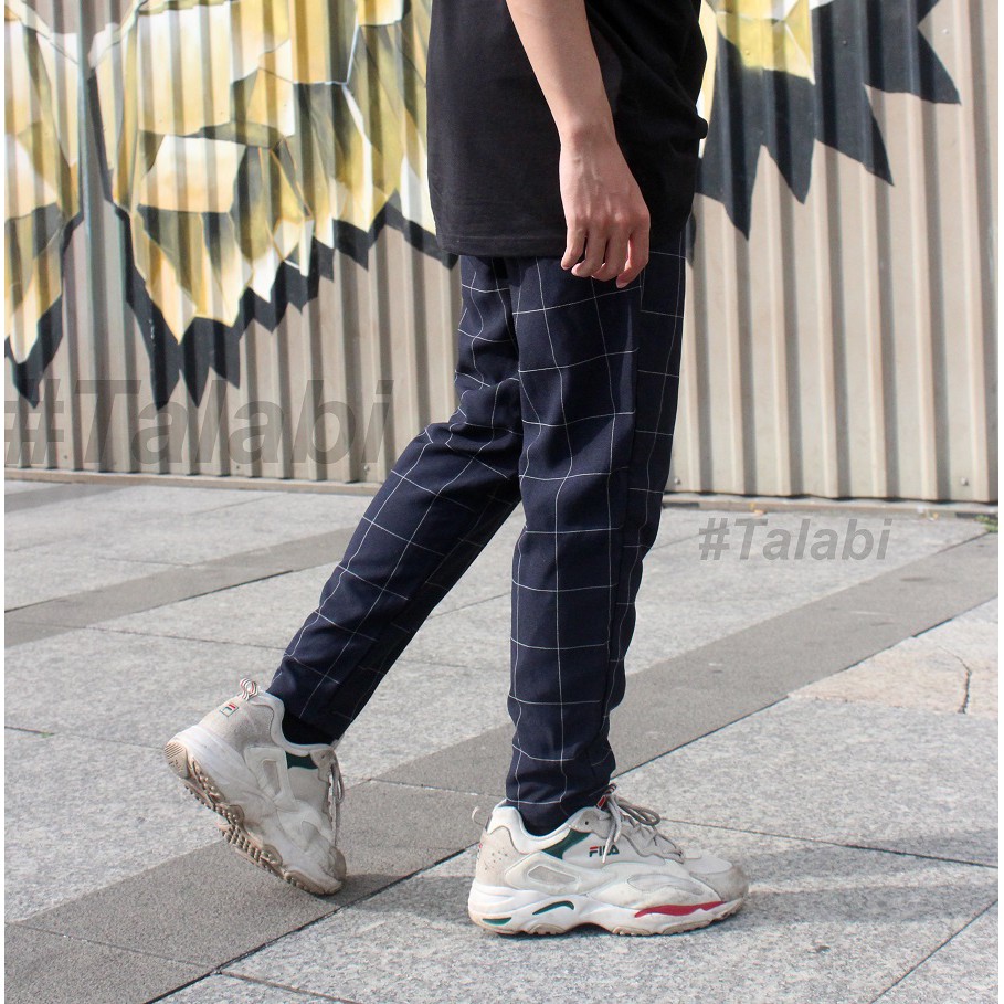 Quần KAKI thun xanh đen Ống Suông Unisex - Talabi shop