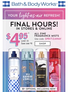 Nước hoa Bath and Bodyworks