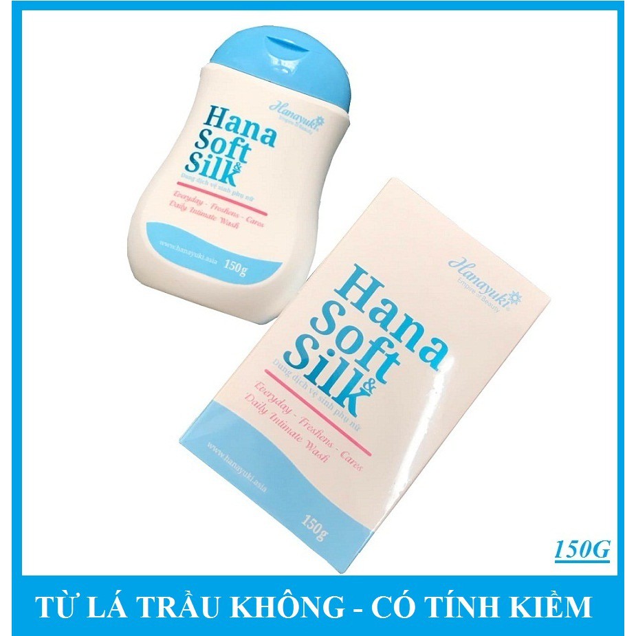 Dung dịch vệ sinh phụ nữ hana soft silk khử mùi hôi có tính kiềm chiếc xuất từ lá trầu không 150g