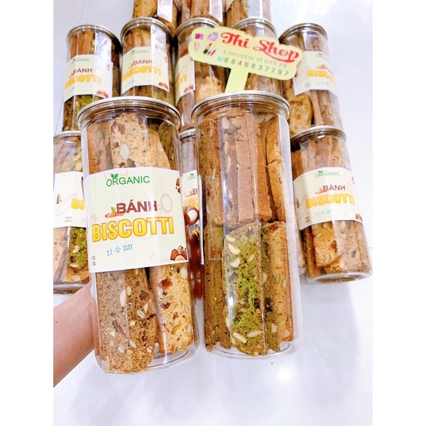 [Mã GROSALE giảm 10% đơn 150K] BÁNH BISCOTTI NGUYÊN CÁN HŨ 400g ĂN KIÊNG LÀNH MẠNH 100% mix vị-ngũ cốc giảm cân