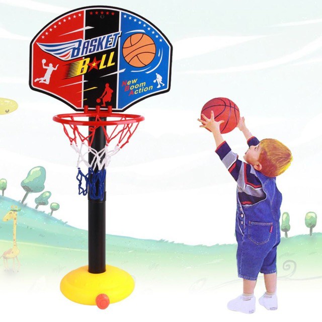 Đồ chơi trẻ em, bộ đồ chơi bóng rổ cho bé tặng kèm bóng và bơm bóng, giúp bé phát triển chiều cao