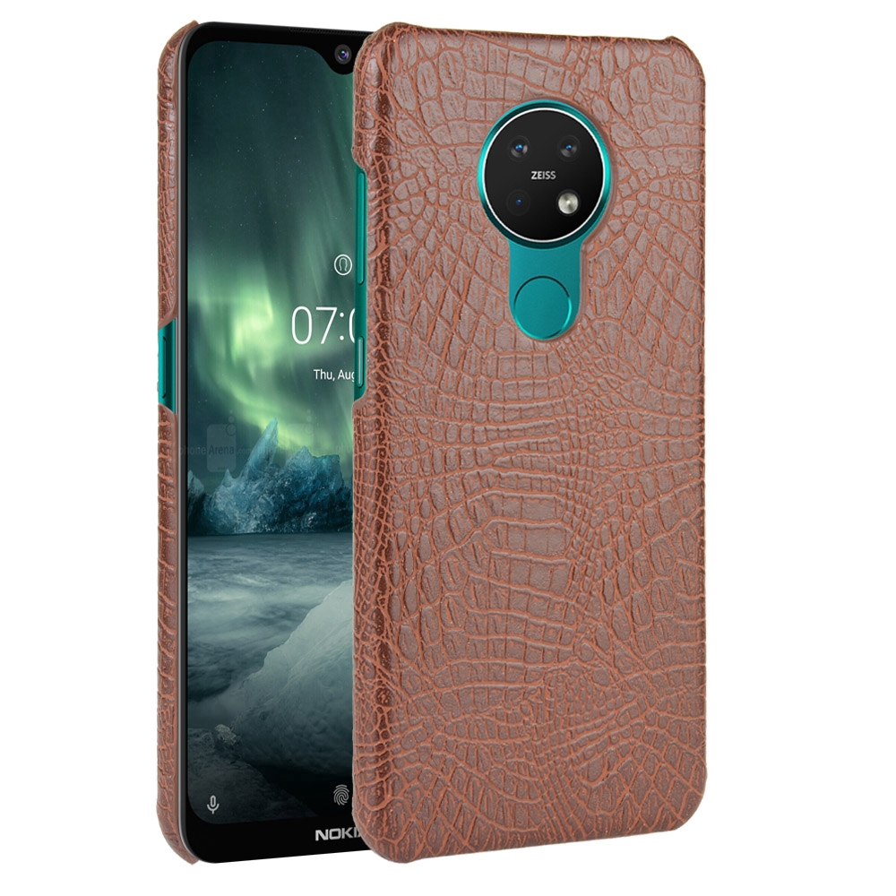 Nokia 7.2 Casing Fashion Crocodile Pattern Hard PC PU Leather Back Cover Nokia7.2 Hard Plastic Case Phone Cover