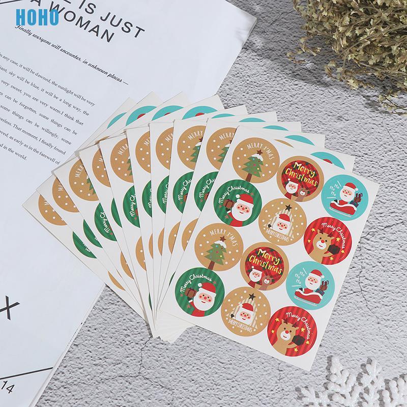 Set 120 Miếng Dán Trang Trí Hộp Quà Giáng Sinh Dễ Thương