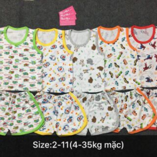 Com bo 5 bộ cotton  hè 3 lỗ bông