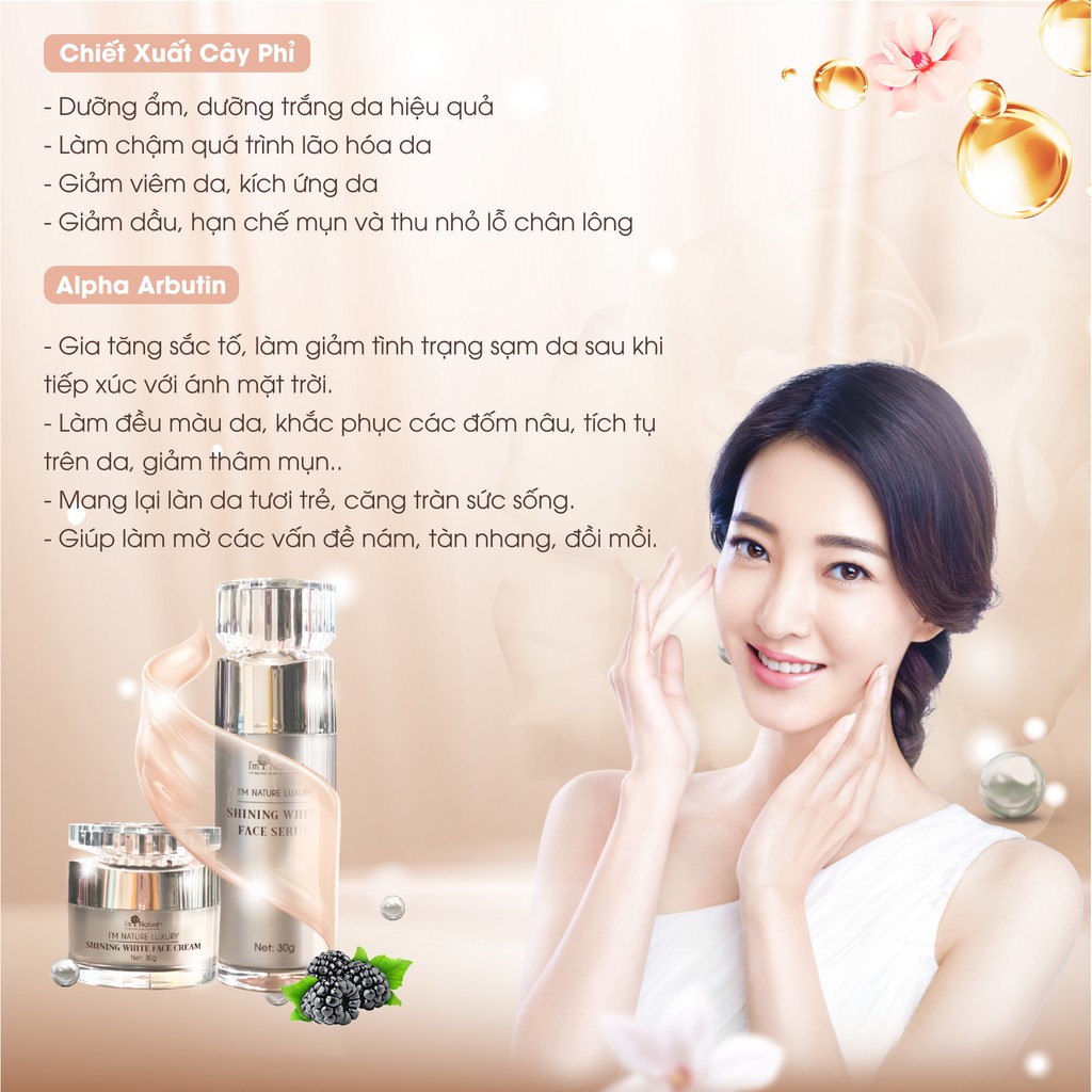 (+Quà) Bộ Kem Dưỡng Trắng Da Cao Cấp I'm Nature Luxury Shining White 60gr