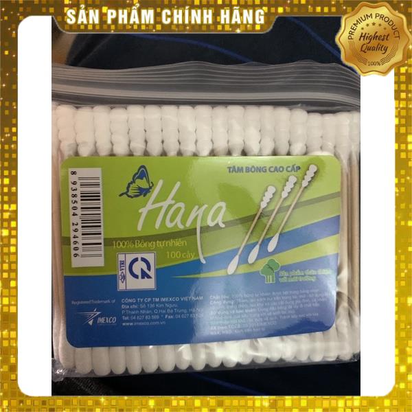 Tăm bông Hana Cotton 100 que cao cấp