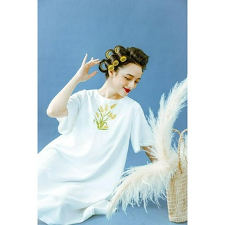 Váy bầu thêu bông lau