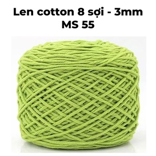 Len cotton chất lượng cao 8 sợi nhỏ kích thước 3mm cuộn lớn dùng đan móc, thêu nổi, thêu xù, làm thảm handmade