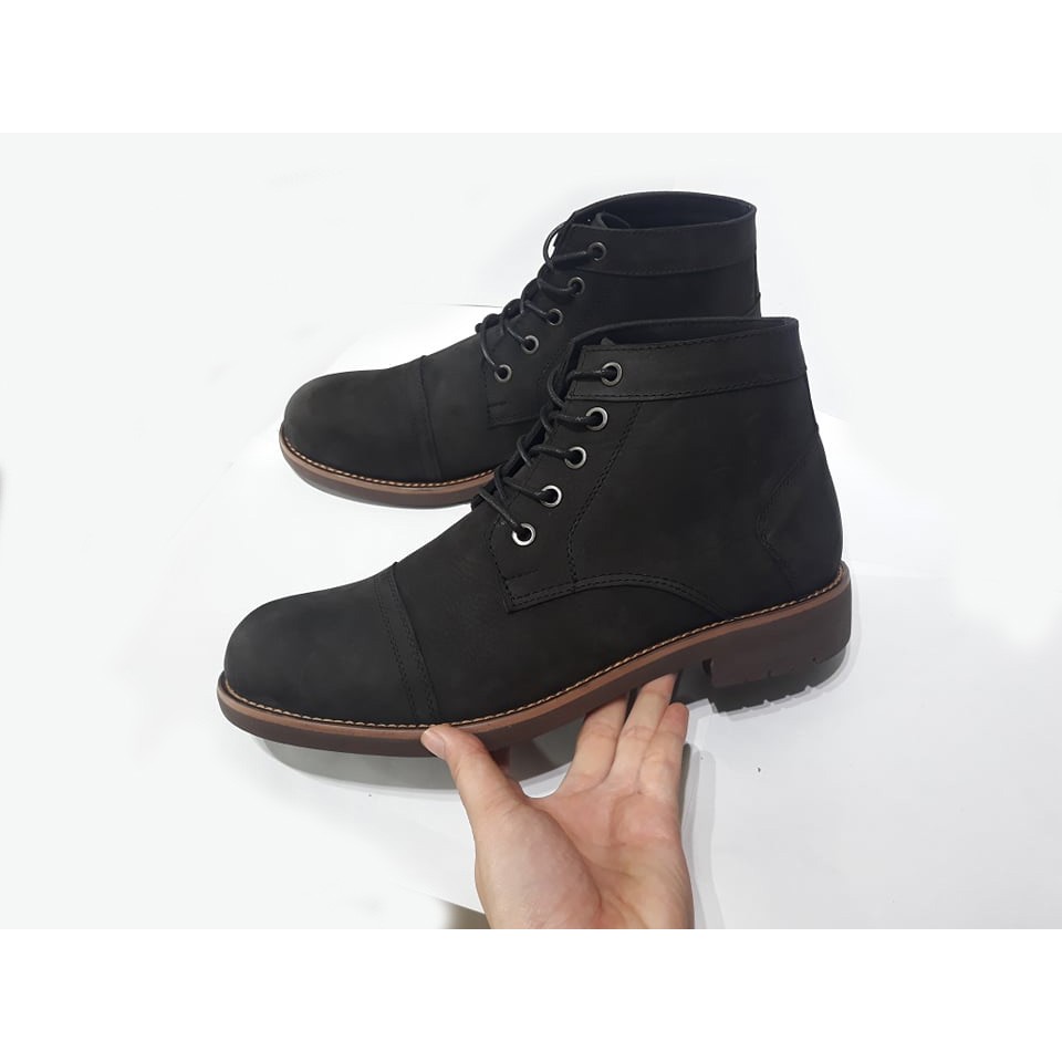 Giày đốc lửng da bò thật bảo hành 1 năm mã DL5 (đen)