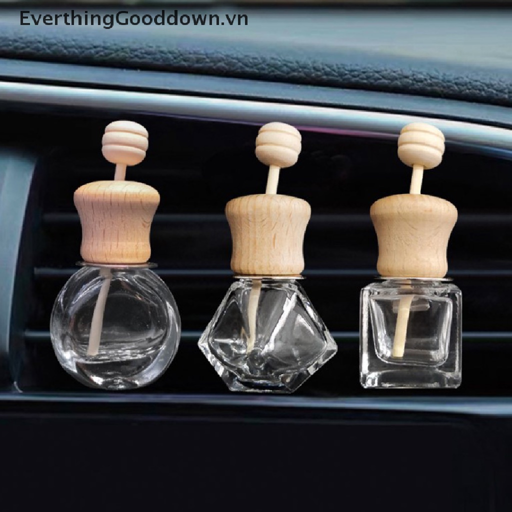 1 Lọ Thủy Tinh Rỗng Đựng Nước Hoa Có Kẹp Tiện Dụng Cho Xe Hơi