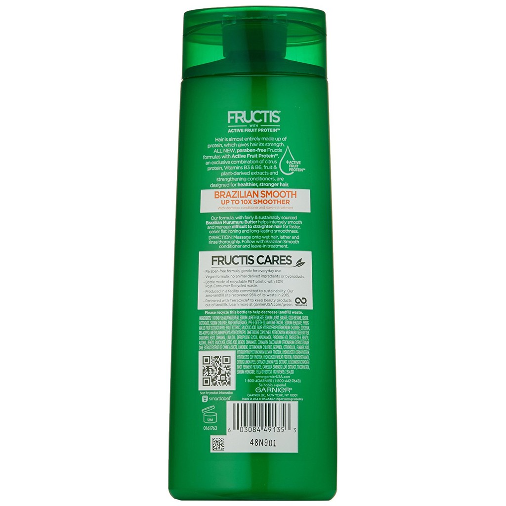 Kem xả giúp tóc thẳng &amp; mượt Garnier Hair Care Fructis Sleek &amp; Shine Conditioner 370ml (Mỹ)