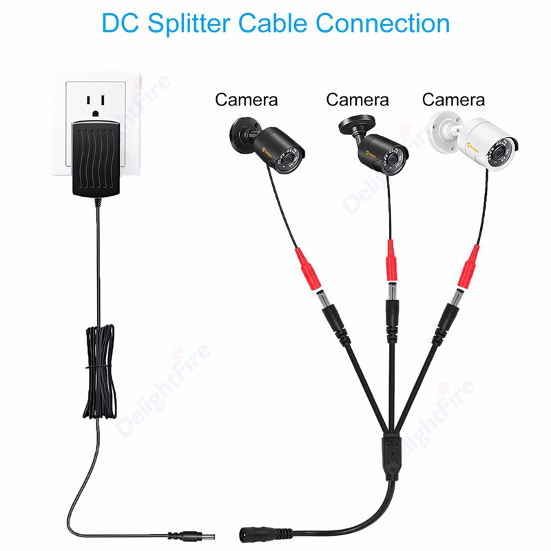 Dây Cáp Nối Dài Dc 1M 1.5M 3M 5M  2.1mm x 5.5mm 12V Cho Dây Đèn LED Camera CCTV