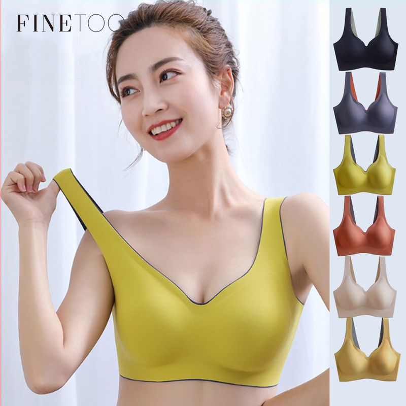 Áo Ngực Nữ FINETOO Cao Su Liền Mạch Lót Mút Chống Sốc Nâng Đẩy Size Lớn M-XXL