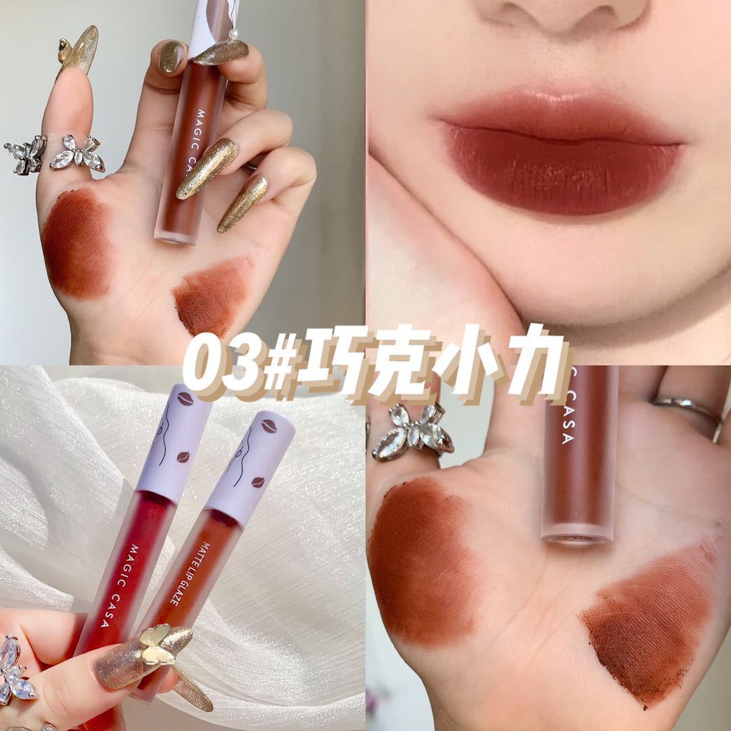 [Hàng mới về] Son kem nhung lì MAGIC CASA mịn mượt chống thấm nước lâu phai màu dành cho nữ | BigBuy360 - bigbuy360.vn
