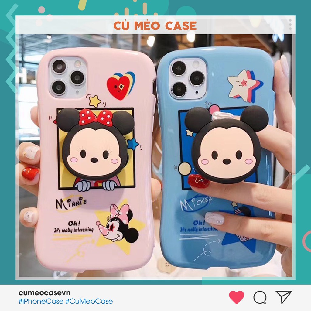 Ốp iPhone Mickey kèm popsocket iPhone 7 8 7 Plus 8 Plus X Xs Xr XsMax iPhone 11 11 Pro 11 Promax