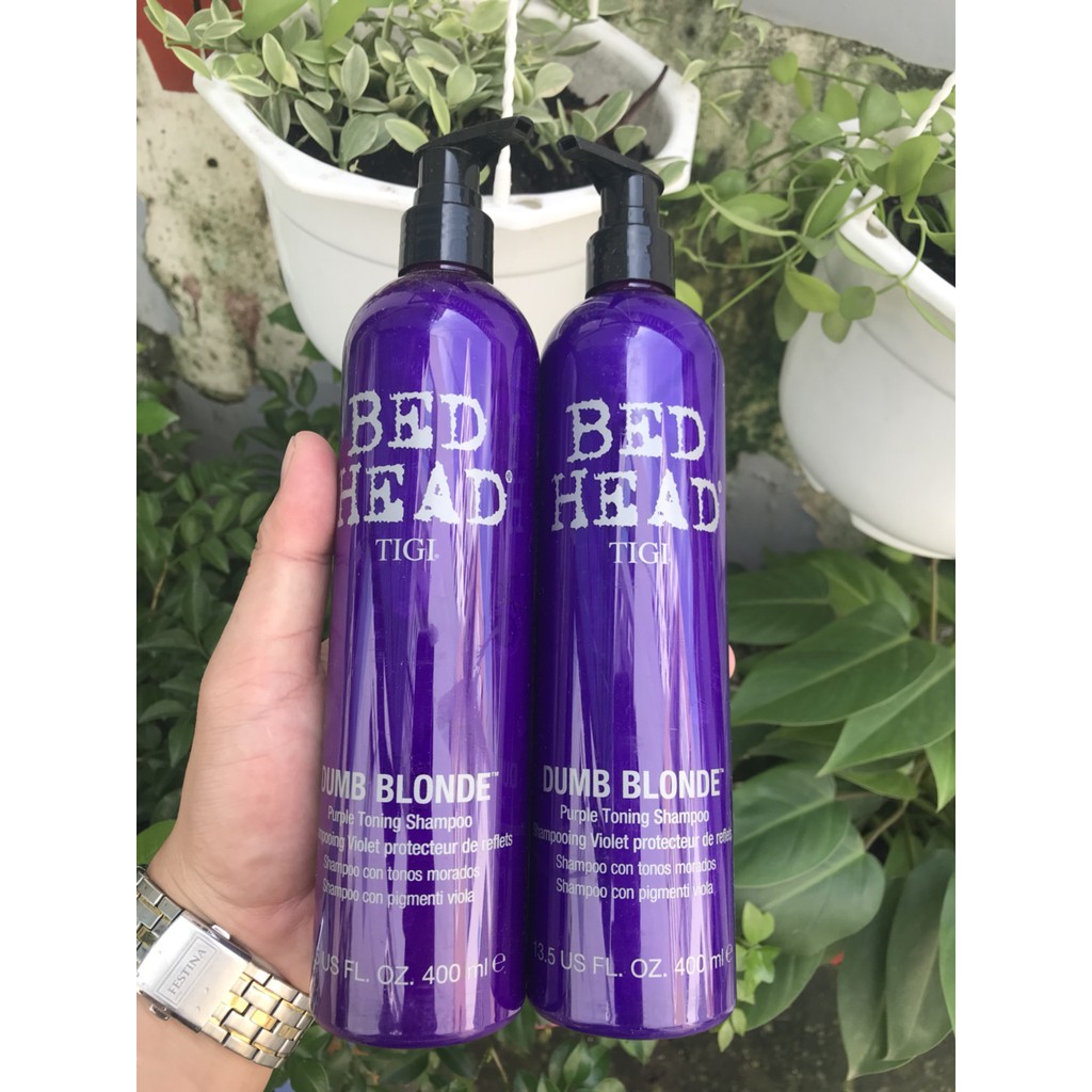 Dầu gội tím cho tóc bạch kim Tigi Bed Head Dumb Blonde Purple Toning Shampoo 400ml