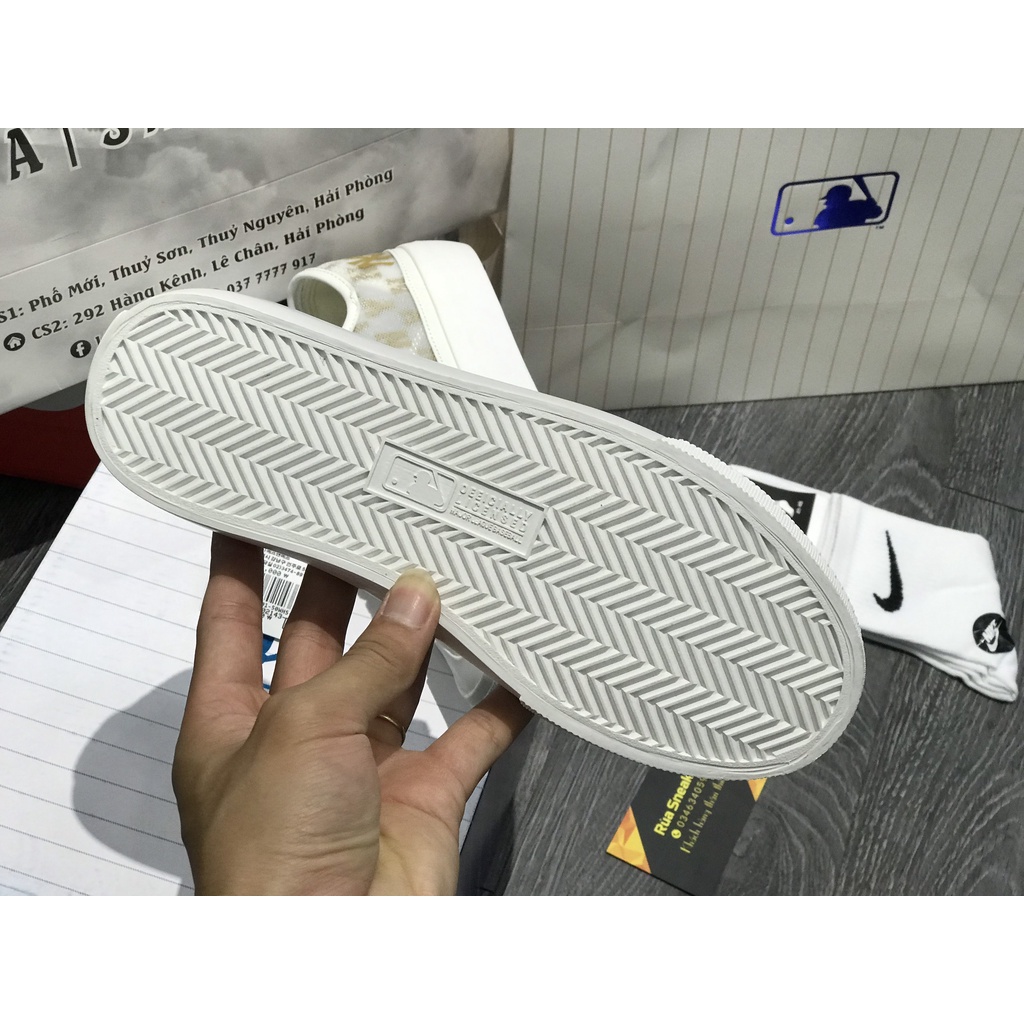 Siêu Phẩm Giày Thể Thảo Sneaker ML.B Play.ball mo.no me.sh New Yo.rk Yank.ees Trắng Vàng SIêu Xinh Cao Cấp +Tặng Tất