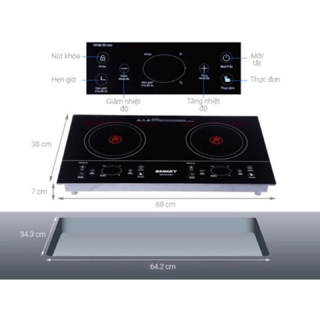 Bếp hồng ngoại đôi Sanaky SNK-201HGW Hàng chính hãng