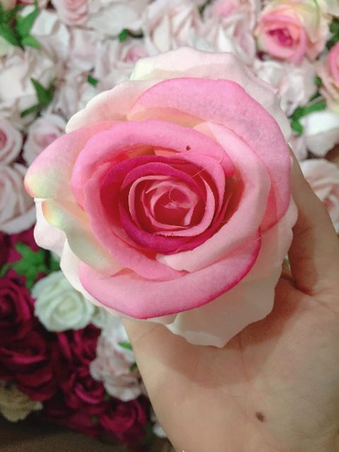 Hoa giả - đầu bông hồng nhung cao cấp