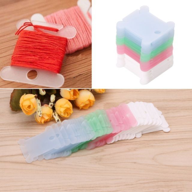 50 chỉ thêu cotton tặng kim/ bobbin/ xỏ chỉ
