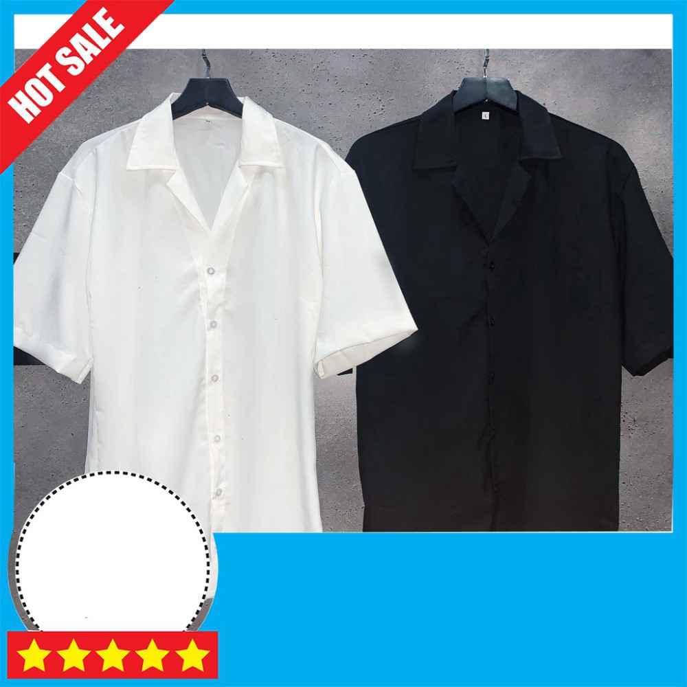 Áo sơ mi tay ngắn cổ vest basic (hình shop chụp phía sau) Cam kết chất lượng 100%