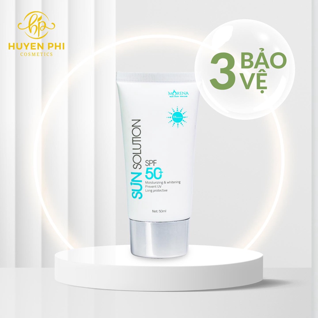 Kem chống nắng nâng tone, dưỡng ẩm Morena Huyền Phi SPF50PA+ 50ml - Giúp bảo vệ da triệt để, tránh các tác nhân gây hại