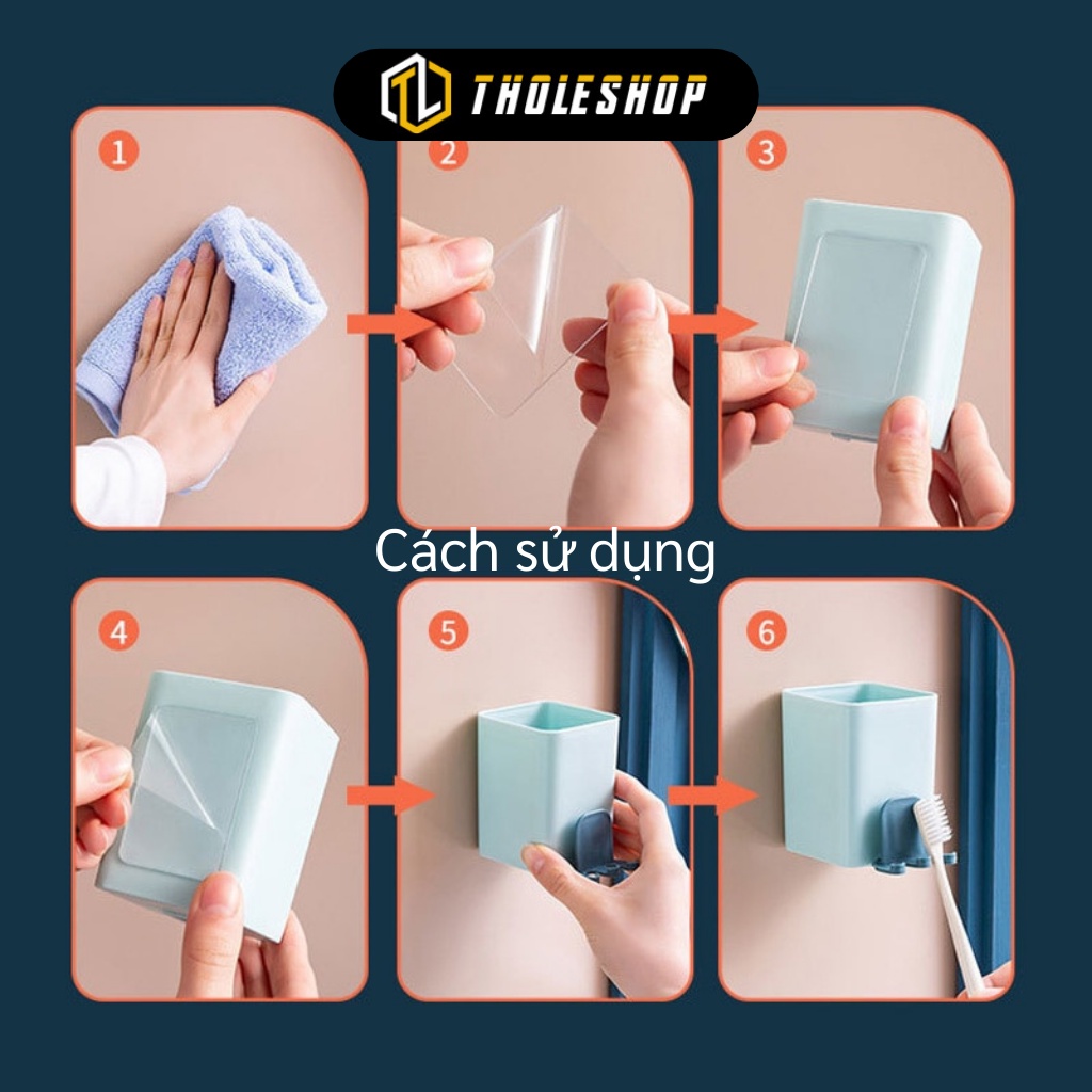 Kệ Treo Bàn Chải - Giá Đỡ Bàn Chải, Cốc Súc Miệng Và Đựng Kem Đánh Răng Dán Tường 10096