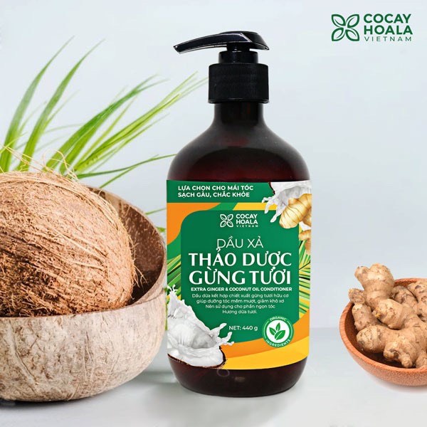Dầu Xả Gừng Dừa Dưỡng Tóc Mềm Mượt Cỏ cây hoa lá 440ml