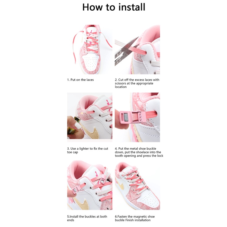 1 Cặp Dây Giày Co Giãn Khóa Nam Châm Không Cần Buộc Dành Cho Trẻ Em Và Người Lớn