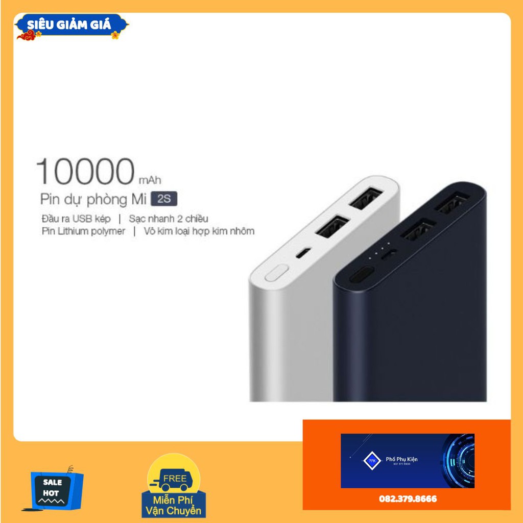 Pin sạc dự phòng chính hãng Xiaomi Mi Gen 3 dung lương 10.000 mah bảo hành 3 tháng