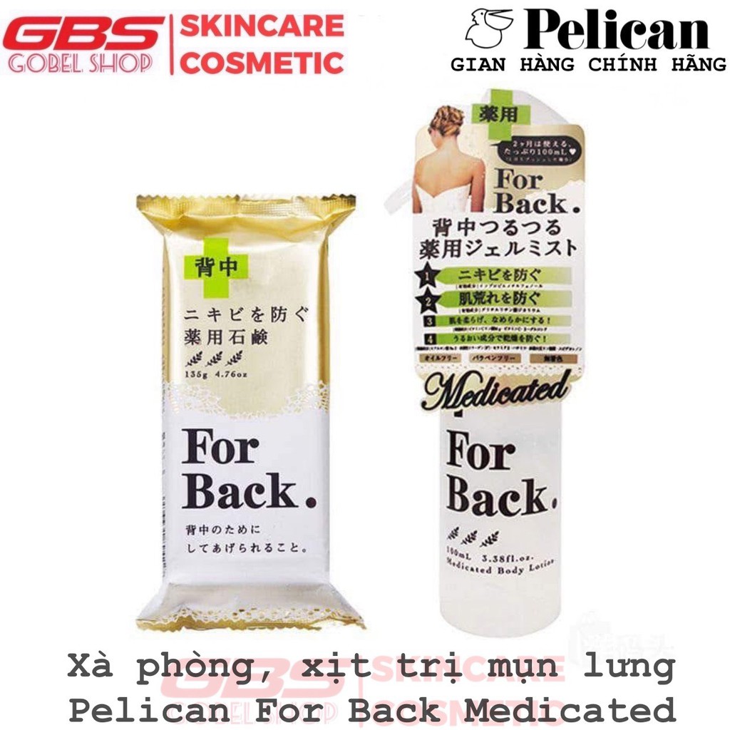 Xà Phòng For Back Pelican Medicated Pelican Soap Nhật Bản - Ngừa Mụn Lưng