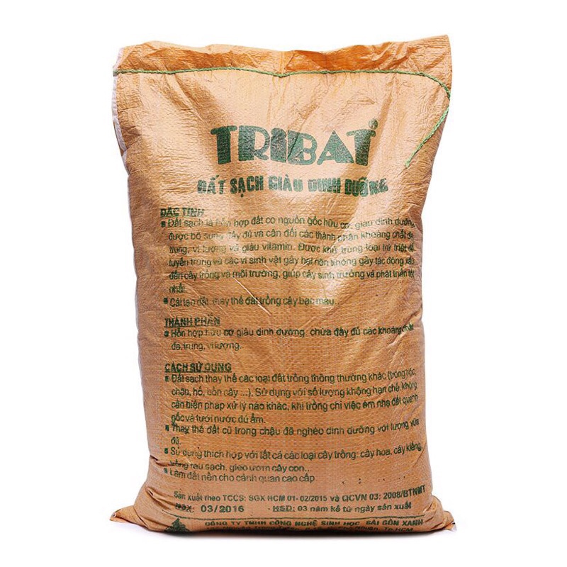 1 bao Đất Sạch Tribat trồng rau sạch, trồng hoa, 20dm3,hàng sẵn kho