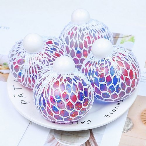 Bóng Lưới Bóp Xả Stress, Bóng Lưới Bóp Mesh Quishy Ball Nhiều Màu Size Nhỏ