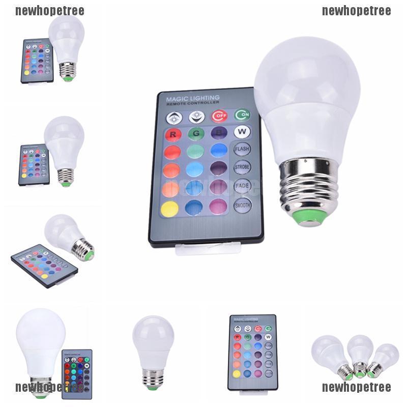 Bóng Đèn LED RGB E27 85-265V Đổi Màu Kèm Điều Khiển Từ Xa