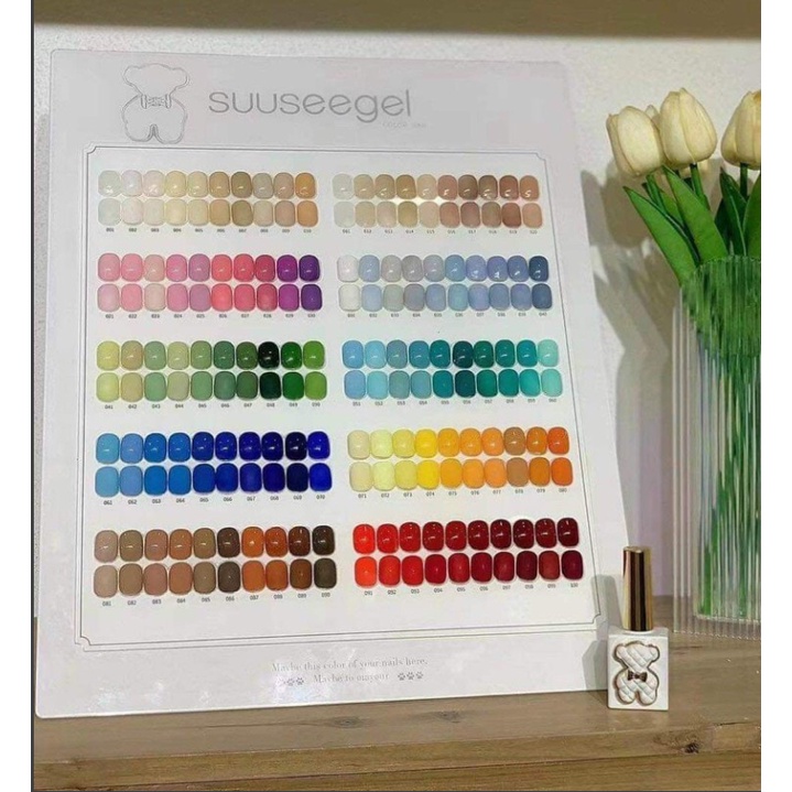 Sét sơn Gel Gấu 100 màu SuuSeeGel Hàn Quốc - tặng bảng màu và base top