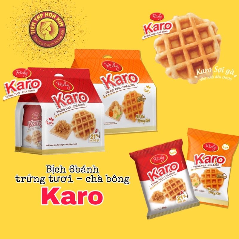 Bánh Karo Richy trứng tươi chà bông sợi gà túi 156g