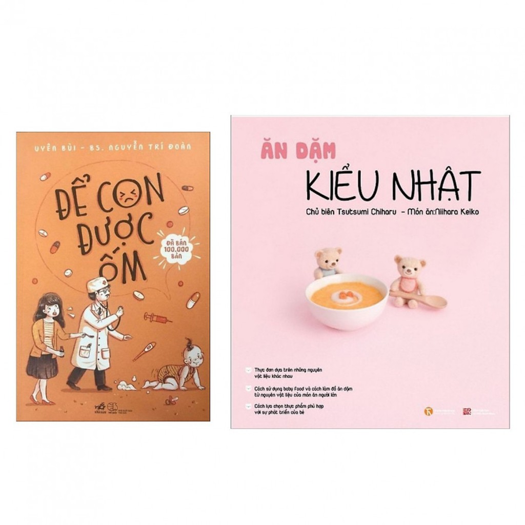 Sách - Combo 2 Cuốn Ăn Dặm Kiểu Nhật + Để Con Được Ốm