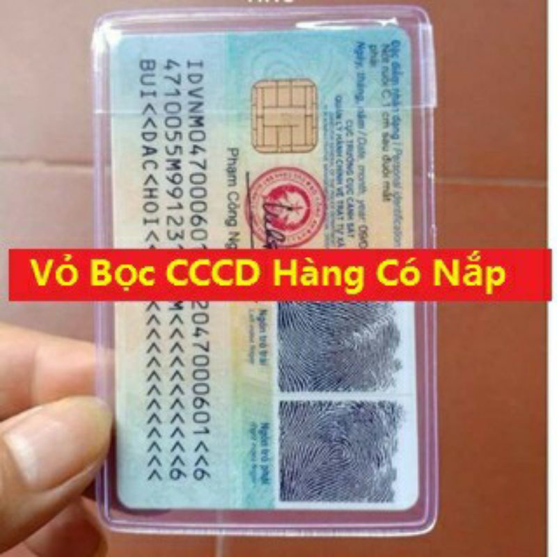 Vỏ bọc có nắp, túi trong suốt 2 mặt,đựng thẻ căn cước, thẻ ATM, bằng,thẻ sinh viên xịn cao cấp
