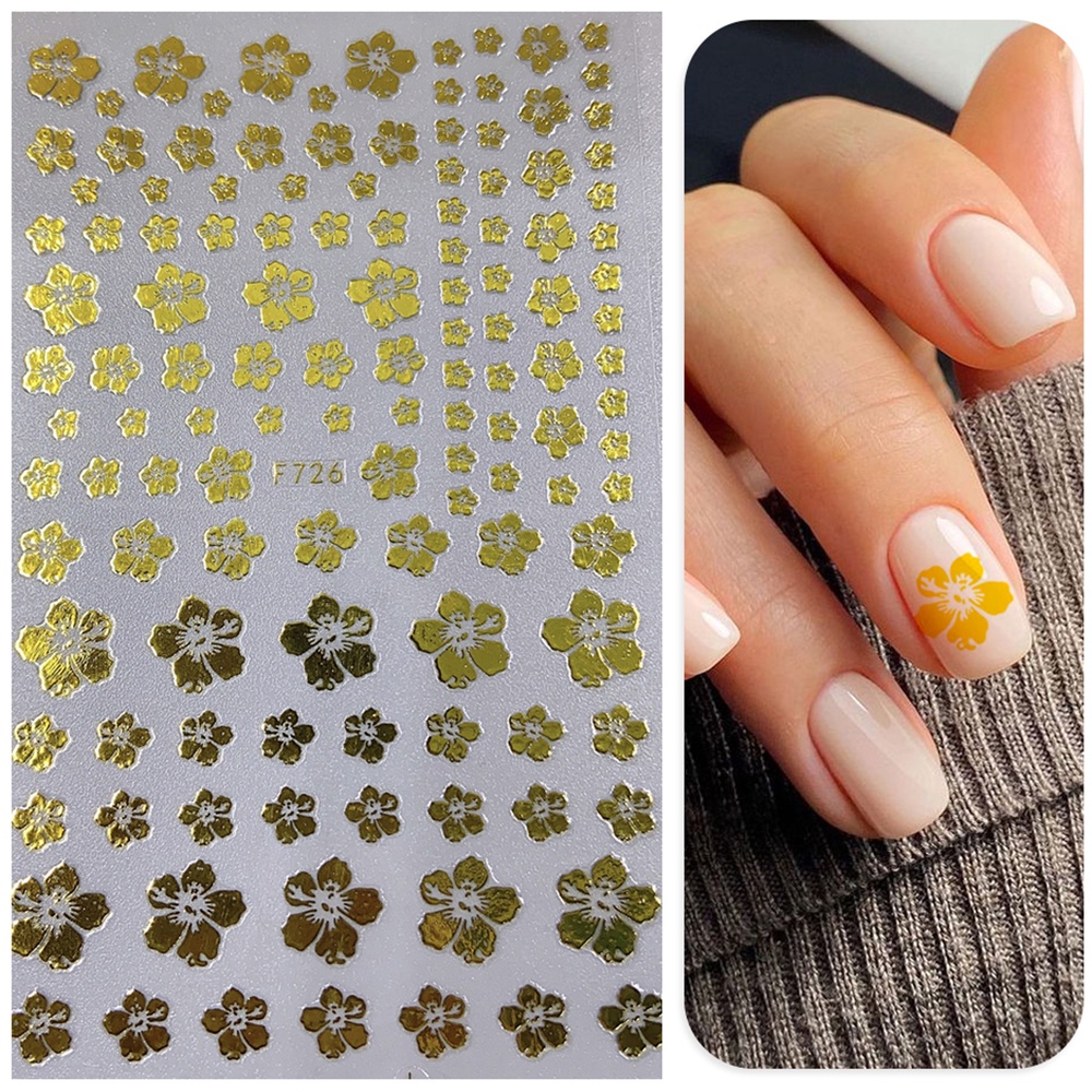 [Hàng mới về] Miếng Dán Trang Trí Móng Tay Hình Hoa Anh Đào 3D Diy