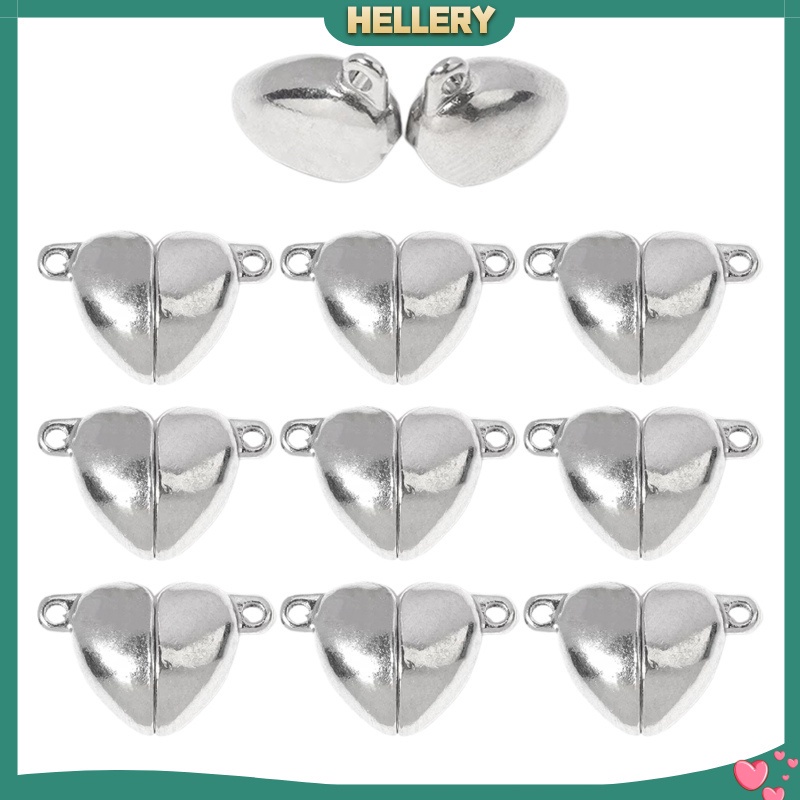 Set 10 Đầu Nối Khóa Vòng cổ Từ Tính Hình Trái Tim