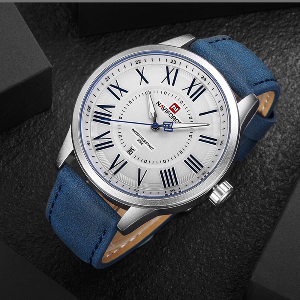 Đồng Hồ Quartz NAVIFORCE Chống Thấm Nước Với Dây Đeo Da 9126