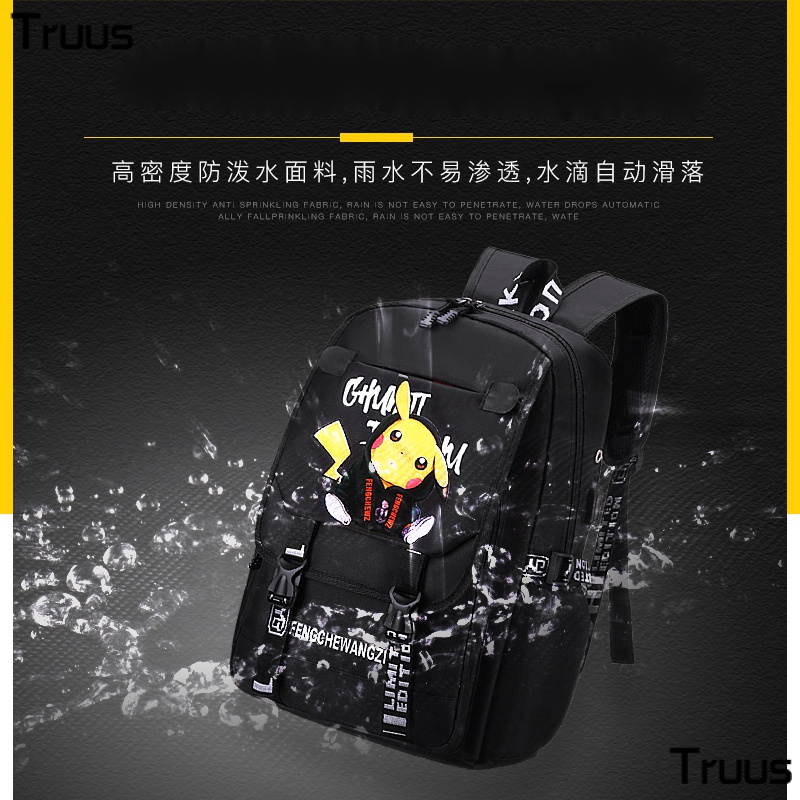 Ba Lô Đi Học Siêu Nhẹ In Họa Tiết Hoạt Hình Pikachu Dễ Thương Thời Trang Cho Bé Trai Và Gái M8TI