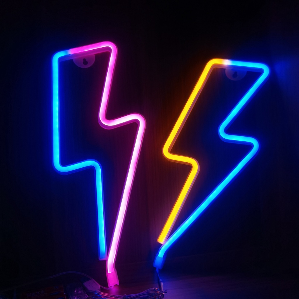 Đèn led neon trang trí phòng ngủ treo tường đa dạng kiểu dáng màu sắc, đèn neon decor