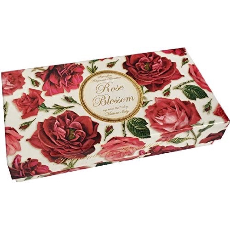 XÀ BÔNG CUJC SAPONIFICIO ARTIGIANALE FIORENTINO ROSE BLOSSOM BOXED SOAP BARS ALL NATURAL